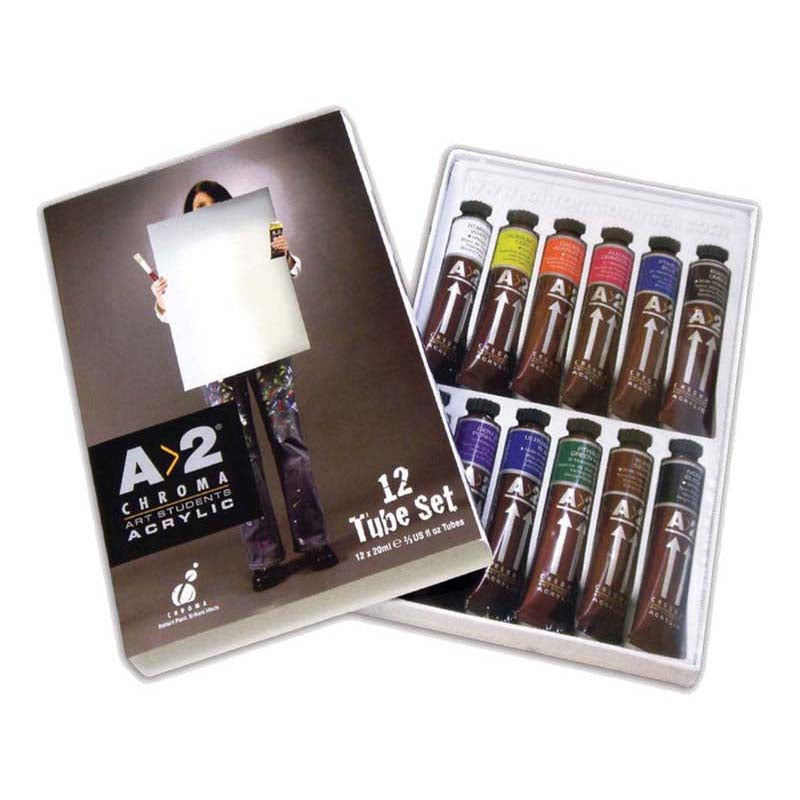A2 Lightfast Heavybody Acrylic 12 X 20ml Tube Set - Cafe Supply