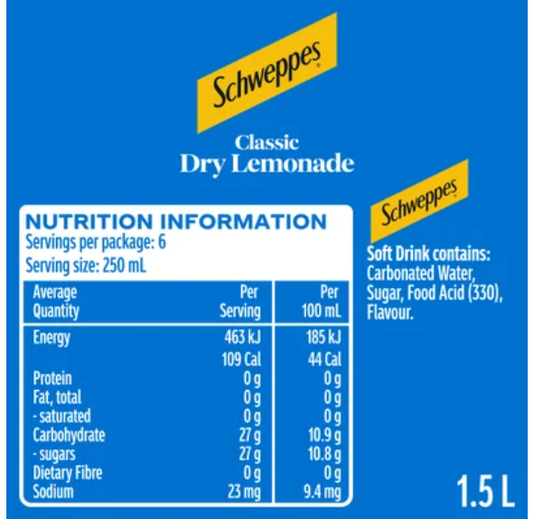 Schweppes Classic Dry Lemonade 1.5l