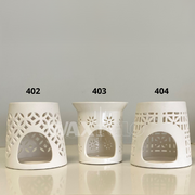 85 x 115mm White Ceramic Oil Burner - Cone - Cafe Supply