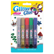 Amos Glitter Glue Classic Colours Pack 5 - Cafe Supply
