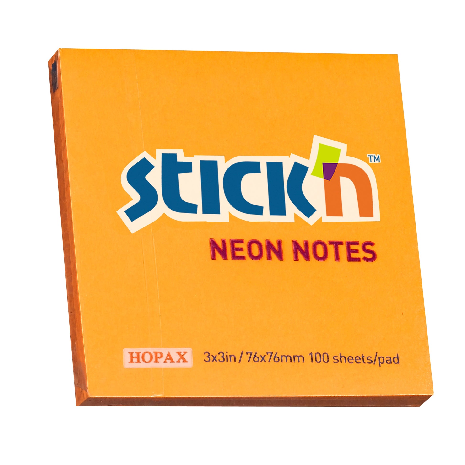 Stick'n Note 76x76mm 100 Sheet Neon Orange - Cafe Supply