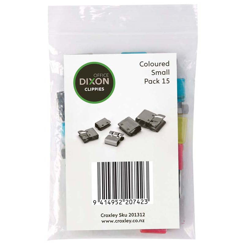 Dixon Paper Clips Clippie Coloured Small 15 Pack - Cafe Supply