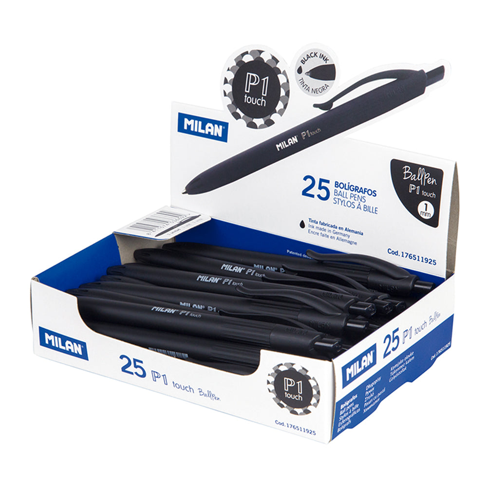 Milan P1 Touch Colours Ballpoint Pen Black - Cafe Supply
