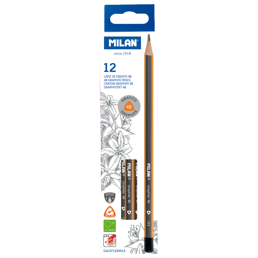 Milan Graphite Pencils 4B Pack 12 - Cafe Supply