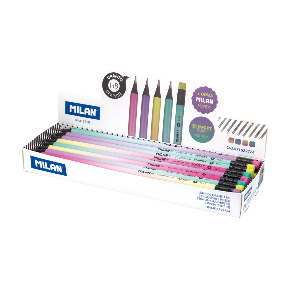 Milan Sunset HB Pencils with Eraser - Cafe Supply