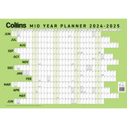 Collins Wall Planner Mid Year Laminated A2 2024/2025
