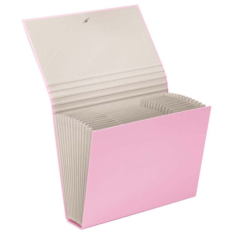 FM A4 File Expanding Pastel Piglet Pink 13 Pocket - Cafe Supply