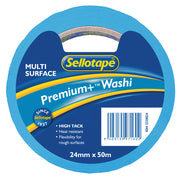Sellotape Washi Premium+ Multi Surface 24mm x 50m - Cafe Supply