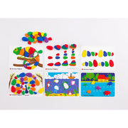 EDX Rainbow Pebbles Activity Set 48 Pcs 12 Activity Cards 4 Pebble Sizes 6 Colours - Cafe Supply