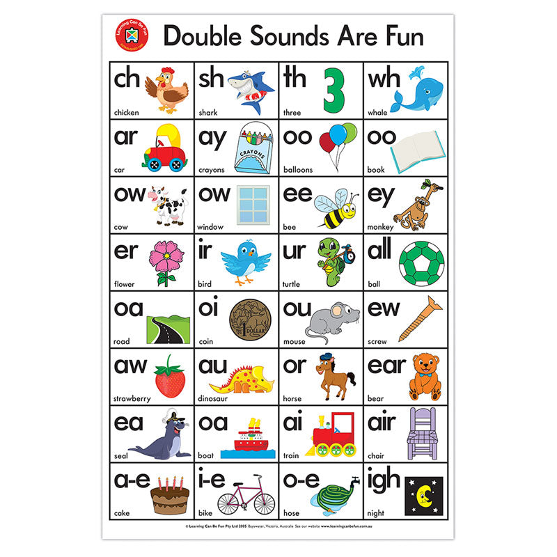 LCBF Wall Chart Double Sounds Are Fun Poster - Cafe Supply