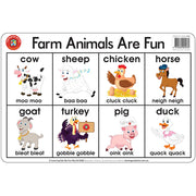 LCBF Placemat Desk Farm Animals Are Fun - Cafe Supply