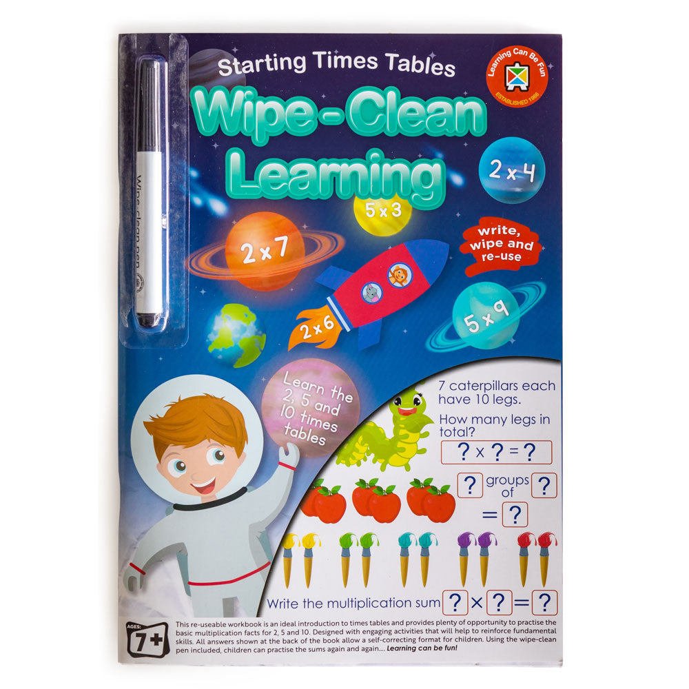 LCBF Wipe Clean Learning Book Starting Times Tables w/Marker - Cafe Supply