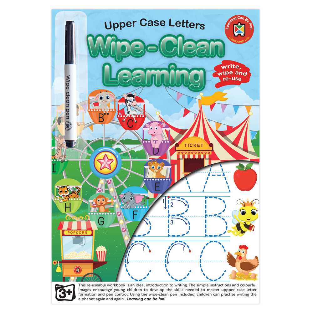 LCBF Wipe Clean Learning Book Upper Case Letters w/Marker - Cafe Supply