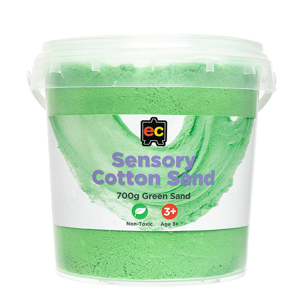 EC Sensory Cotton Sand 700gm Tub Green - Cafe Supply