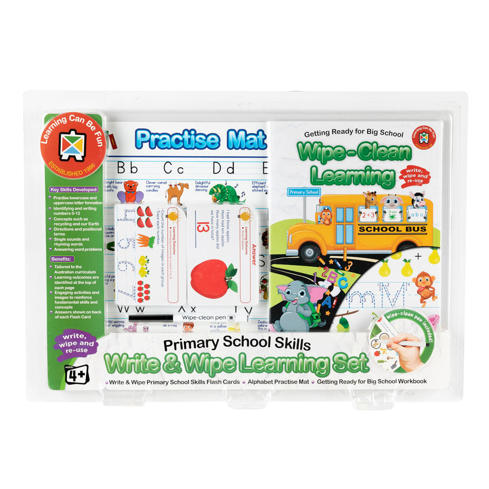 LCBF Write & Wipe Learning Set Primary School Skills - Cafe Supply