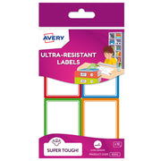 Avery Kids Ultra-Resistant Labels Assorted Colours 4up 4 Sheets - Cafe Supply