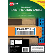 Avery Triplebond Label L6140 White Laser 45.7x25.4mm 40up 10 Sheets - Cafe Supply