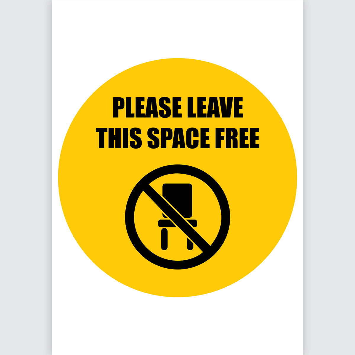 Avery Pre-Printed Self-Adhesive Sign Please Leave this Space Free Round 20cm 5 Sheets - Cafe Supply