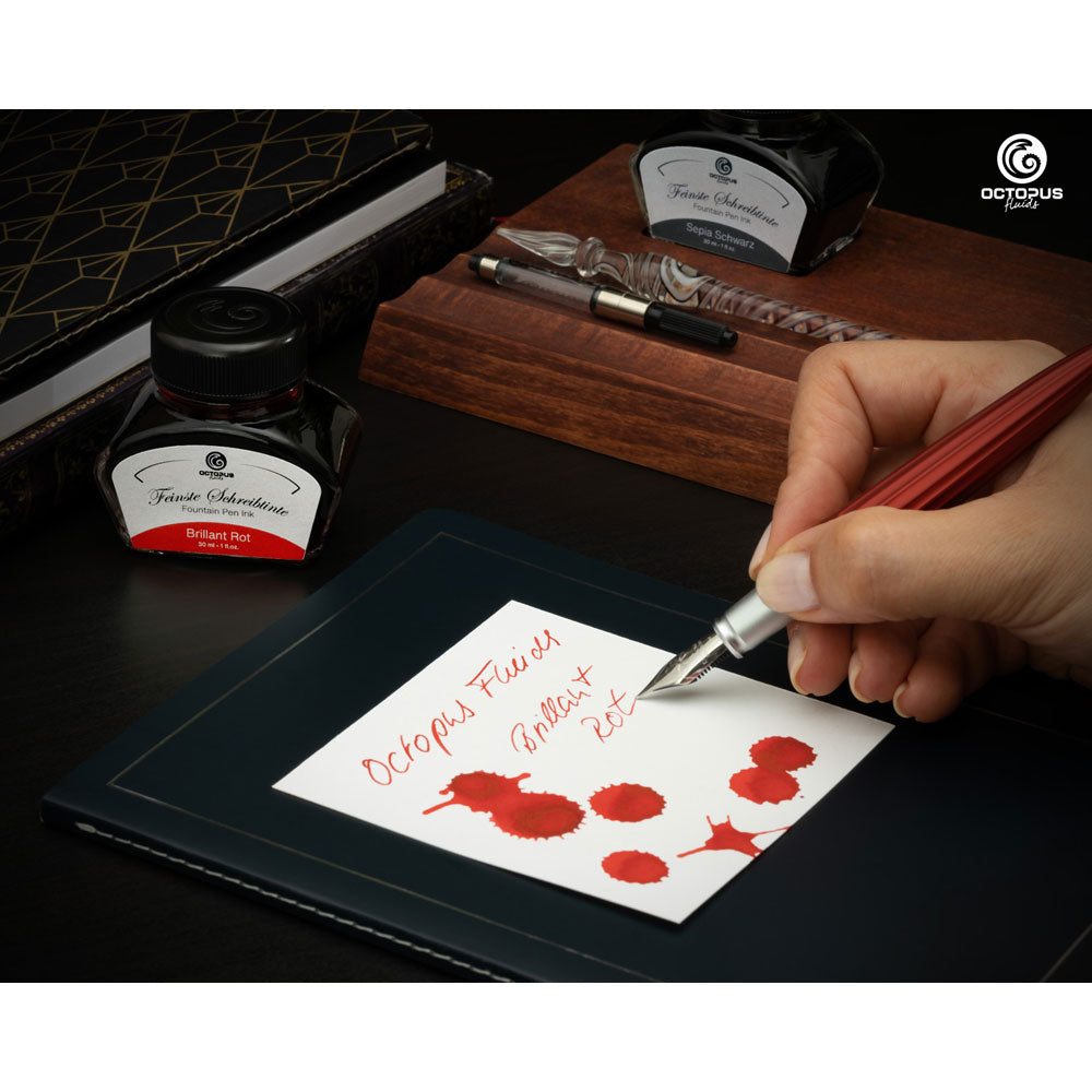 Octopus Fluids Fountain Pen Ink Brilliant Red (Rot) 30ml