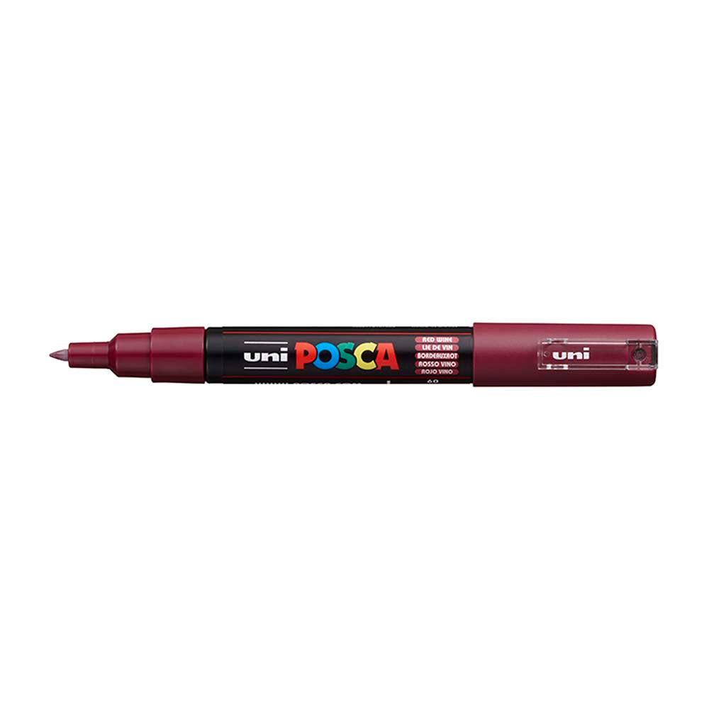 Uni Posca Marker 0.7mm Ultra-Fine Round Tip Red Wine PC-1M - Cafe Supply