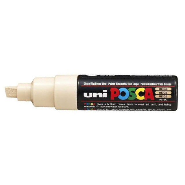 Uni Posca Marker 8.0mm Bold Chisel Beige PC-8K - Cafe Supply