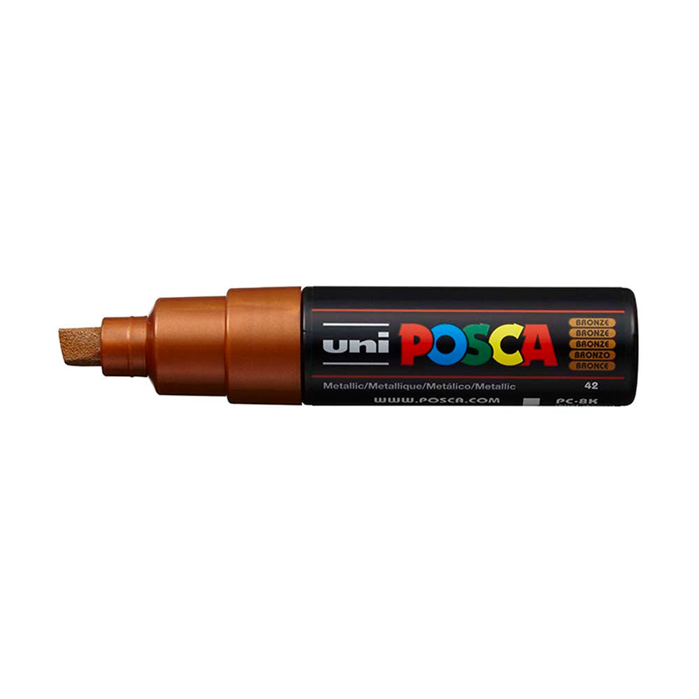 Uni Posca Marker 8.0mm Bold Chisel Bronze PC-8K - Cafe Supply