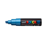 Uni Posca Marker 8.0mm Bold Chisel Metallic Blue PC-8K - Cafe Supply