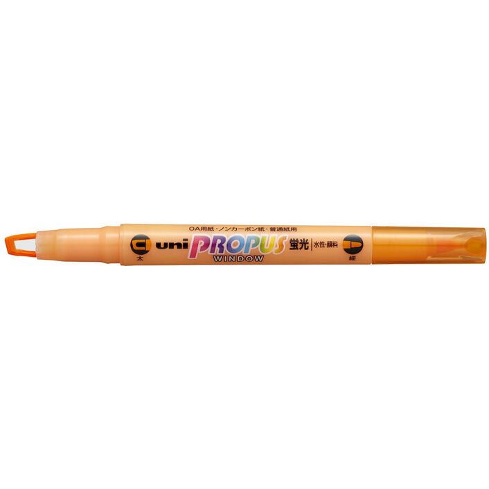 Uni Propus Window Double-Ended Highlighter 4.0mm/0.6mm Orange PUS-102 - Cafe Supply