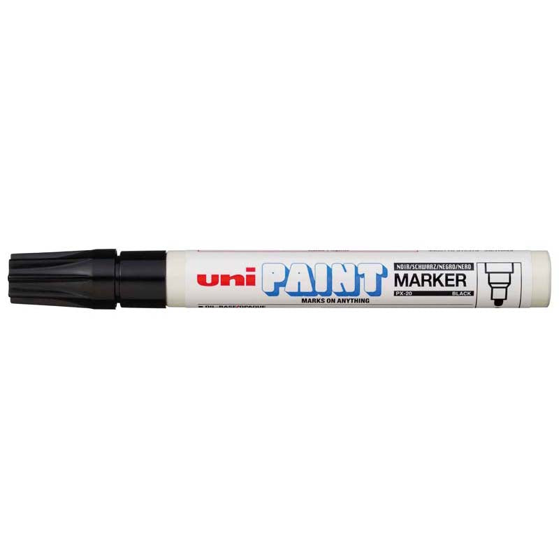 Uni Paint Marker 2.8mm Bullet Tip Black PX-20 - Cafe Supply