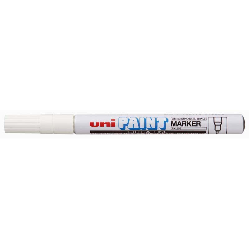 Uni Paint Marker 0.8mm Bullet Tip White PX-203 - Cafe Supply