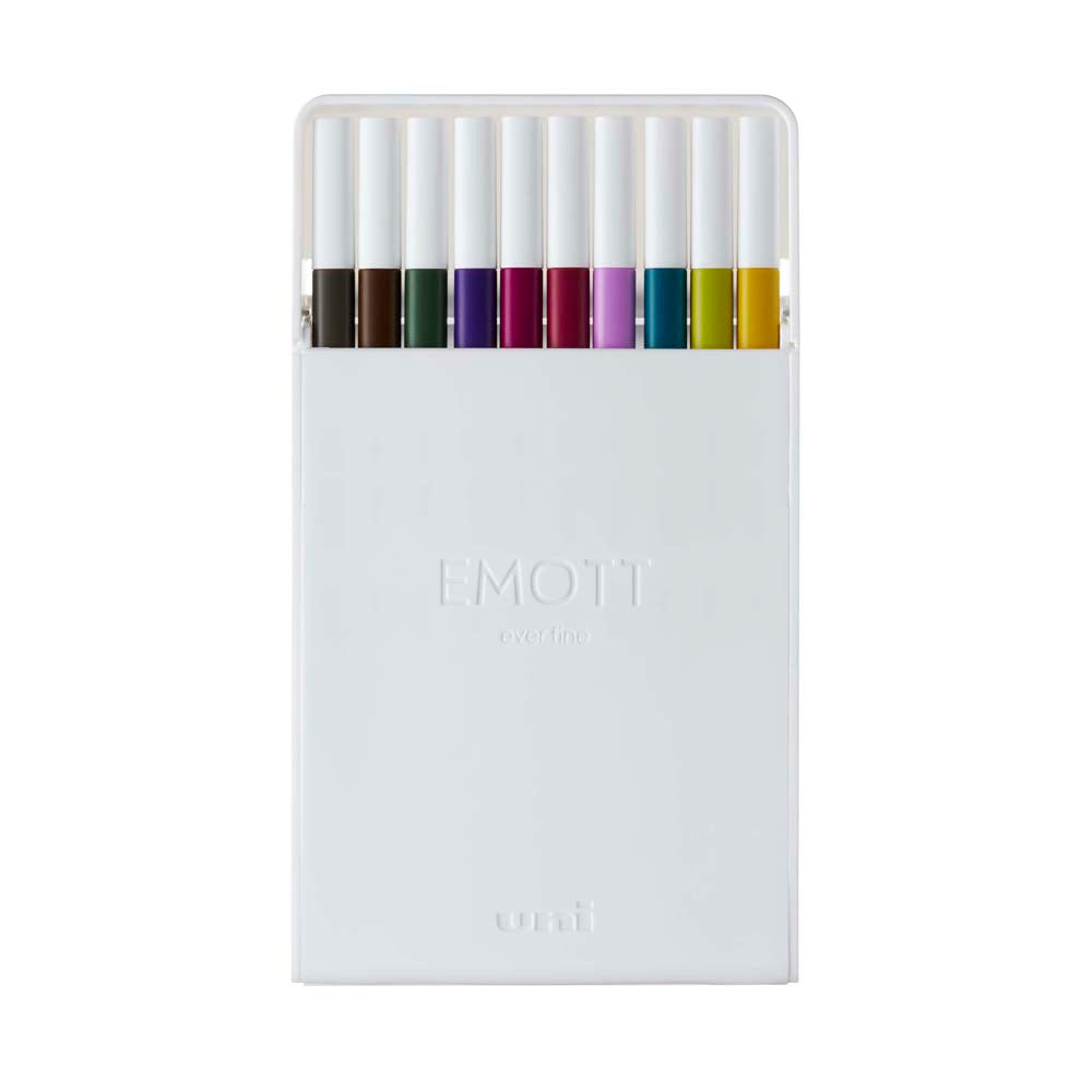 Uni Emott Everfine Fineliners 0.4mm No.3 Assorted 10 Pack - Cafe Supply