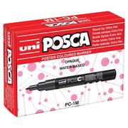 Uni Posca Marker 0.7mm Ultra-Fine Round Tip Asstd Pack 12 PC-1M - Cafe Supply