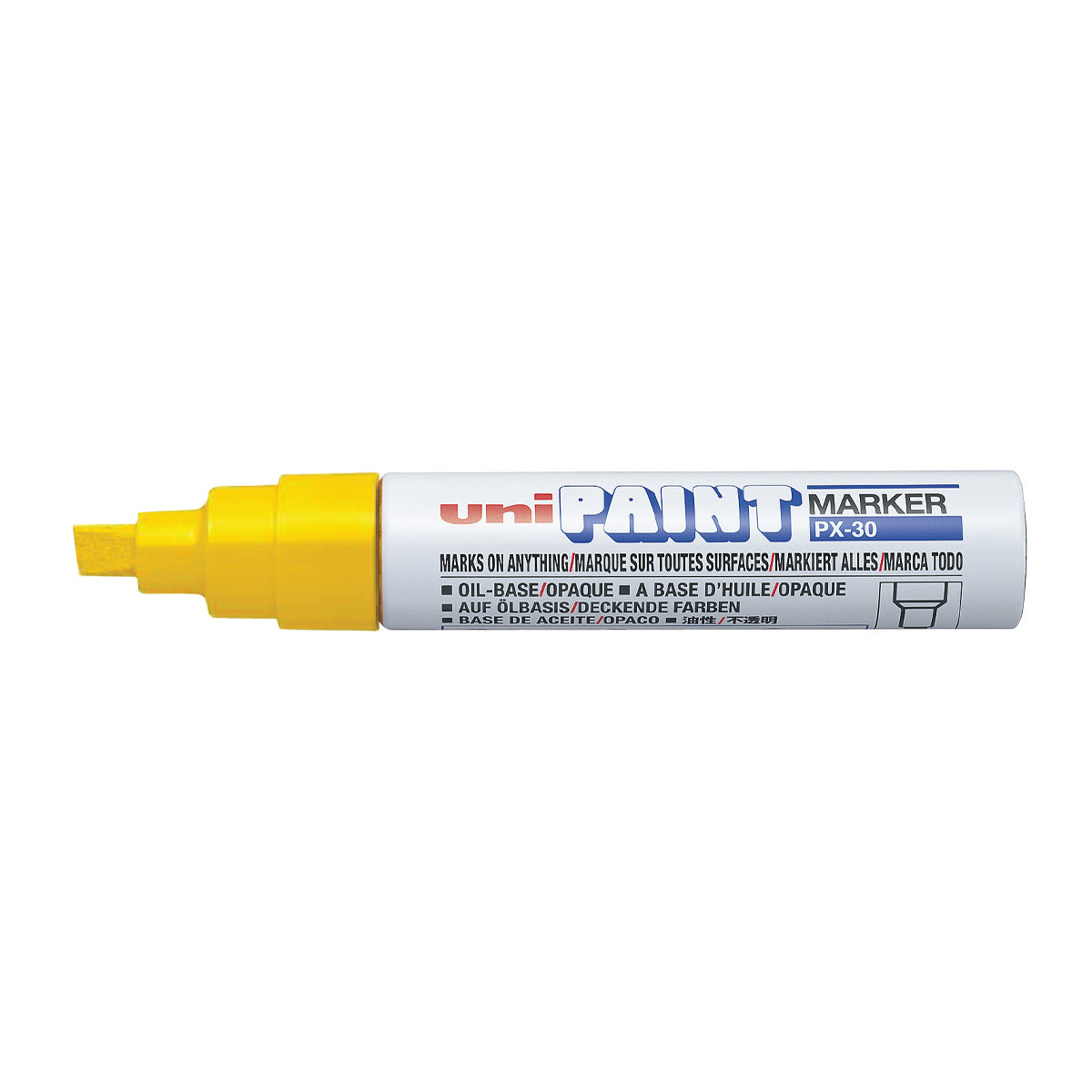 Uni Paint Marker 4.0-8.5mm Chisel Tip Yellow PX-30 - Cafe Supply