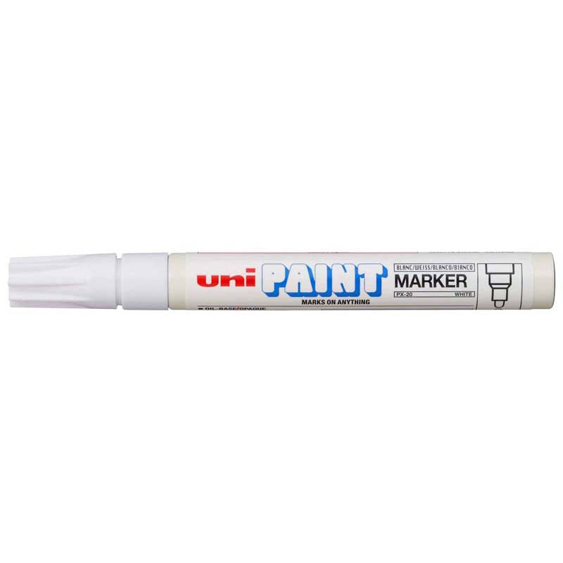 Uni Paint Marker 2.8mm Bullet Tip White PX-20 - Cafe Supply
