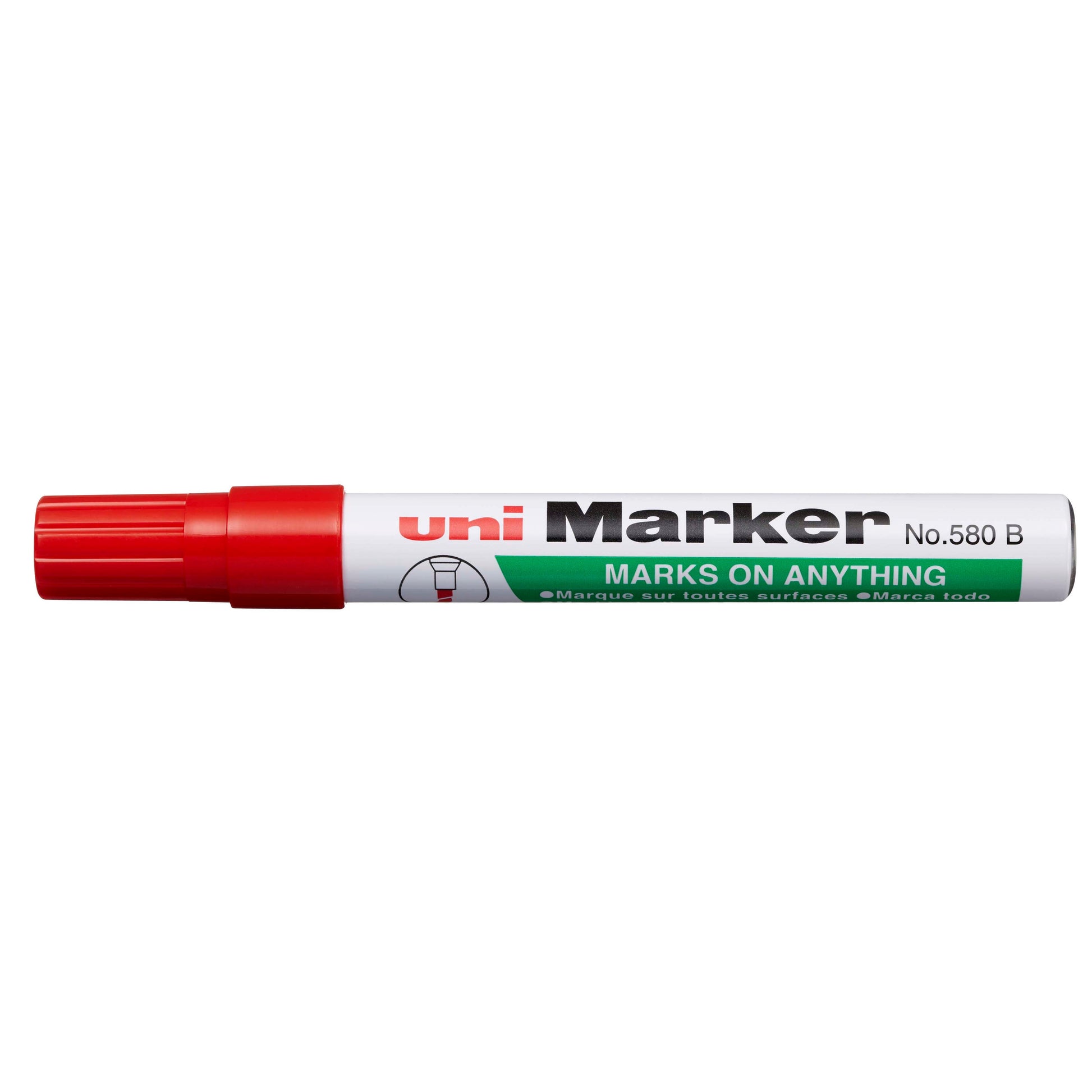 Uni Permanent Chisel Tip Marker Red 580 - Cafe Supply
