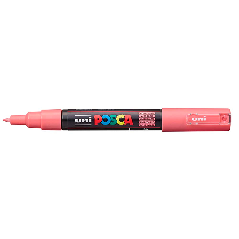 Uni Posca Marker 0.7mm Ultra-Fine Round Tip Coral Pink PC-1M - Cafe Supply