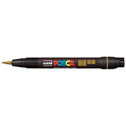 Uni Posca Marker 0.1-10.0mm Brush Tip Gold PCF-350 - Cafe Supply