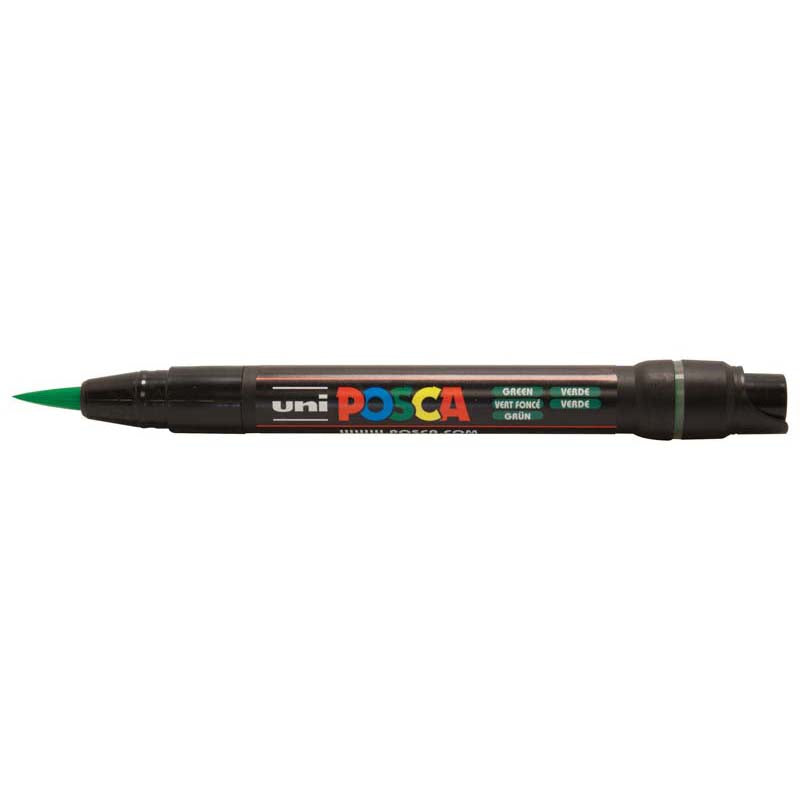 Uni Posca Marker 0.1-10.0mm Brush Tip Green PCF-350 - Cafe Supply