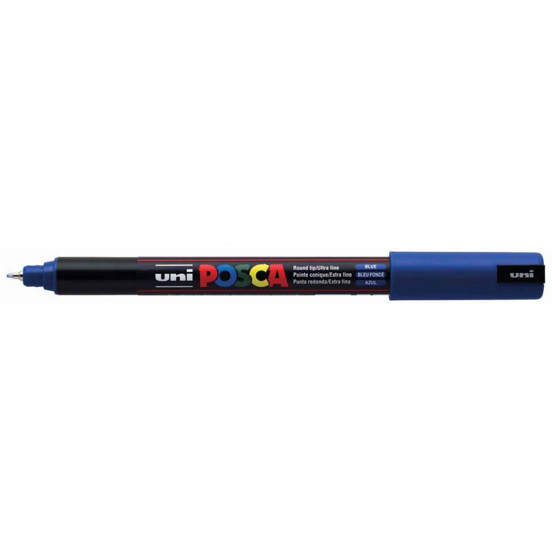 Uni Posca Marker 0.7mm Ultra-Fine Pin Tip Blue PC-1MR - Cafe Supply