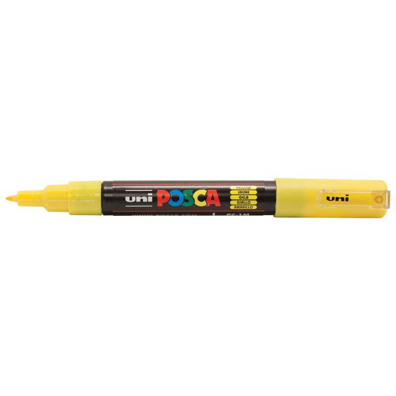Uni Posca Marker 0.7mm Ultra-Fine Round Tip Yellow PC-1M - Cafe Supply