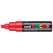 Uni Posca Marker 8.0mm Bold Chisel Red PC-8K - Cafe Supply