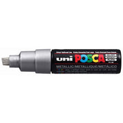 Uni Posca Marker 8.0mm Bold Chisel Silver PC-8K - Cafe Supply