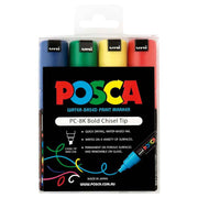 Uni Posca Marker 8.0mm Bold Chisel 4 Pack Asstd PC-8K - Cafe Supply