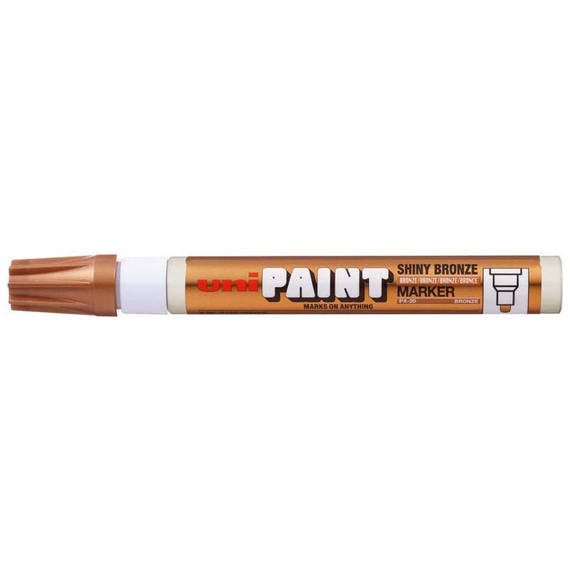 Uni Paint Marker 2.8mm Bullet Tip Shiny Bronze PX-20 - Cafe Supply