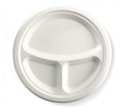 25CM / 10” 3-COMPARTMENT ROUND BIOCANE PLATE - Cafe Supply