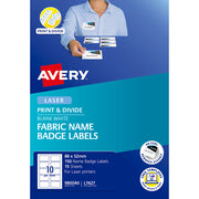 Avery Name Badge L7427 Fabric Laser 88x52mm 10up 15 Sheets - Cafe Supply