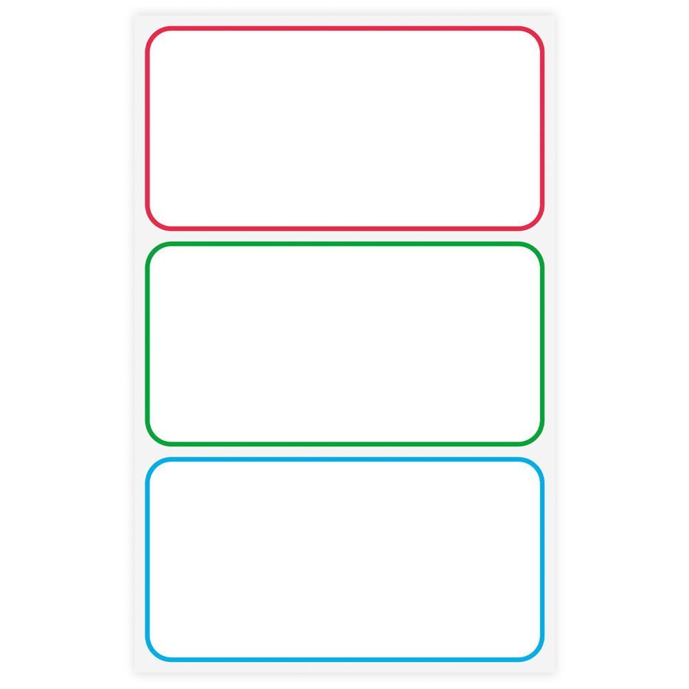 Avery Label Lunch Box Assorted Colours 3up 3 Sheets - Cafe Supply