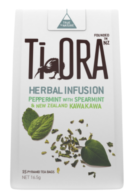 Ti Ora Herbal Infusion Peppermint With Spearmint & New Zealand Kawakawa Pyramid Tea Bags 15pk