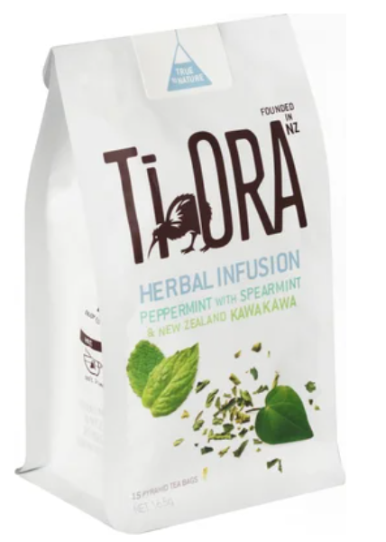 Ti Ora Herbal Infusion Peppermint With Spearmint & New Zealand Kawakawa Pyramid Tea Bags 15pk