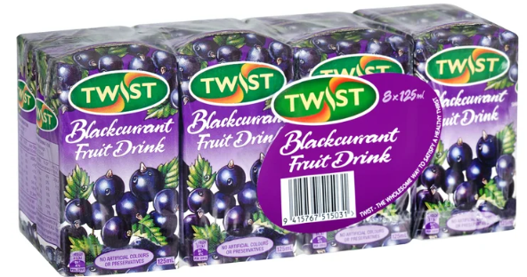 Twist Fruit Drink Blackcurrant 8pk - Cafe Supply